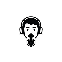 Tech Podcaster Avatar Chunky Mascot Glyph