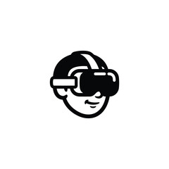 VR Gamer Avatar Chunky Mascot Glyph