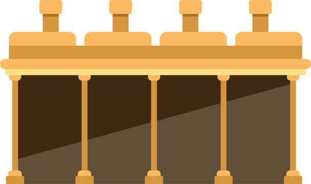 Industrial equipment with four fermentation tanks used in the beer making process
