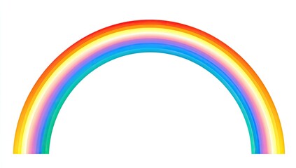 Vivid arc of light composed of multiple, blended bands against a white backdrop