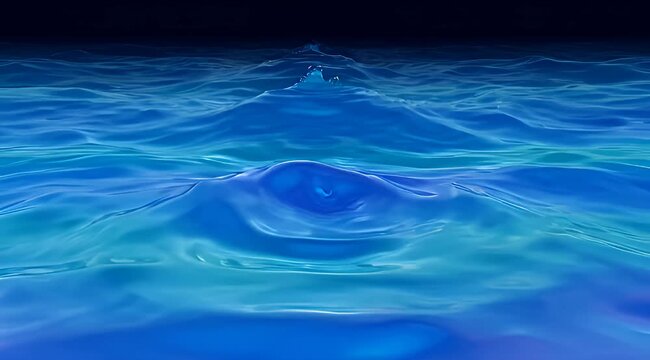 Serene expanse of deep blue water, waves gently rippling to the horizon