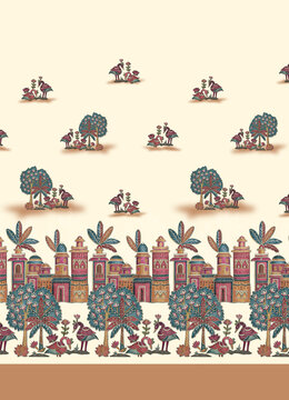 dizital printing saree daman design for printing