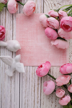 romantic pink greeting card best for wedding or Mothers Day