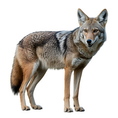 Fototapeta premium Gray Wolf Isolated on White Background