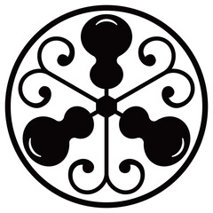 家紋です。糸輪に蔓三つ瓢といいます。