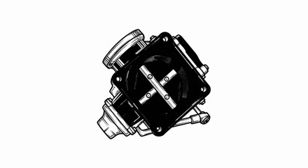 Fototapeta premium Detailed illustration of a mechanical carburetor component