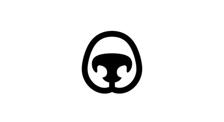Obraz premium Black Silhouette of Koala Bear Logo Design.
