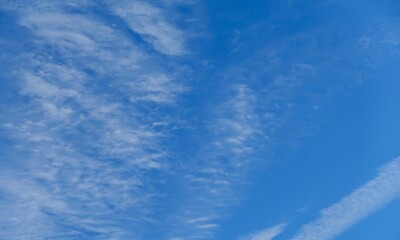 青空に薄く広がったすじ雲