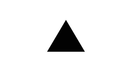 Black Triangle Shape on White Background.