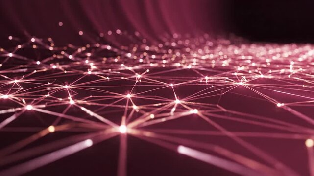 Network Connections Pink Glowing Lines Nodes.