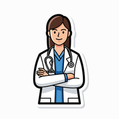 Fototapeta premium A smiling female doctor with crossed arms