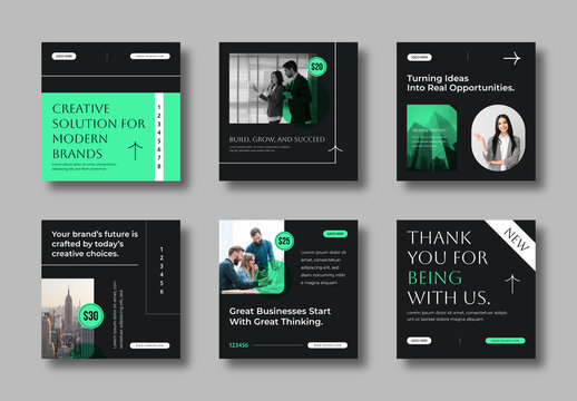 Creative Business Digital Marketing Agency Social Media Post Template Set
