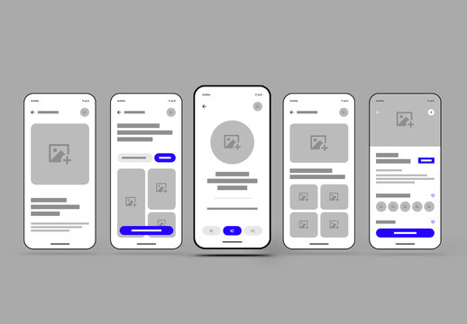 Modern Mobile App UI Wireframe Interface Layout