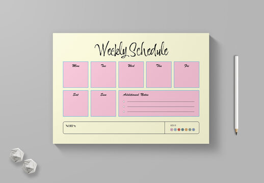 Weekly Schedule Planner Template Design