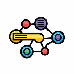 A colorful molecular structure with connected nodes