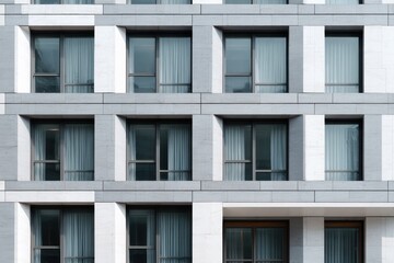 Fototapeta premium Geometric facade of a modern urban structure