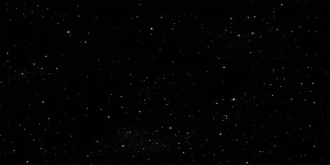 Abstract animation of white snow flakes falling through a dark blue galaxy space filled with glowing stars and cosmic dust particles in a night sky starfield universe © suriyaakter