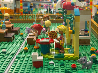 Naklejka premium Lego friends carnival food stall scene