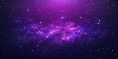 An abstract deep space background loop features a bright starry galaxy and blue nebula clouds shimmering across a dark celestial cosmos universe starfield fantasy illustration © suriyaakter