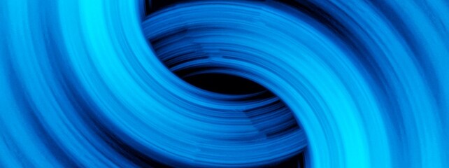 光沢感のある青い光の線が渦巻く抽象的な背景