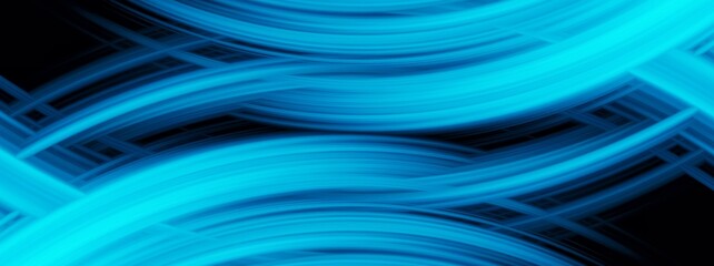 光沢感のある青い光の線が渦巻く抽象的な背景