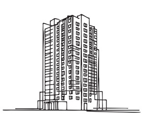 Obraz premium Abstract Sketch - Modern High-rise Buildings. Vector Illustration