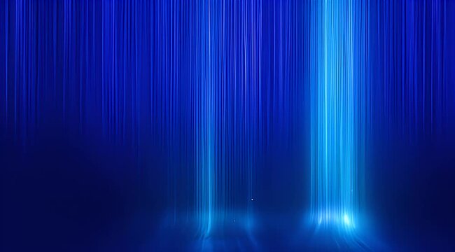 Abstract blue background with vertical light streaks creating a futuristic effect