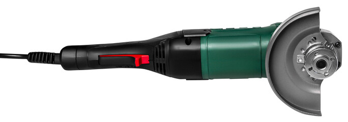 Electric Angle Grinder Tool on Empty Background © MM