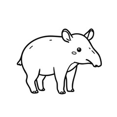 Obraz premium A simple line art illustration of a tapir in a minimal flat design style