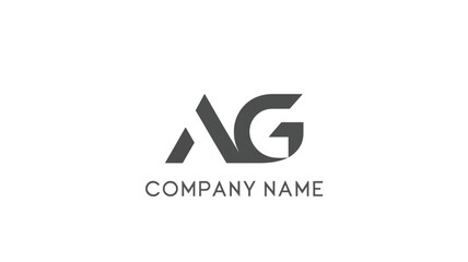 A minimalist company logo featuring the letters AG in a modern, simple design, viewed from a straightforward perspective