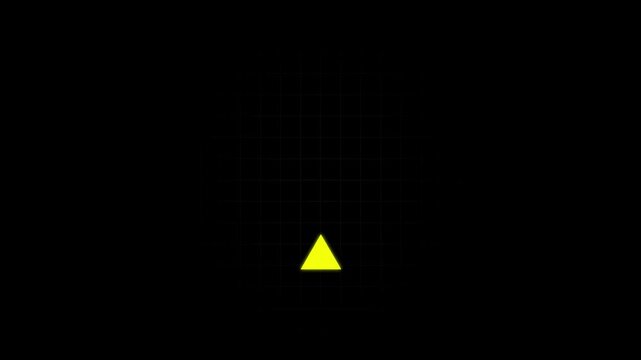 Up-directional arrow loop animation. Fast forward sign moving forward. Road sing arrow. Arrow loading icon animation on black background. Arrow direction the up side.