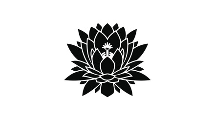 Fototapeta premium Lotus flower symbol on a white background.