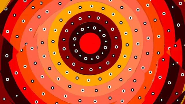 Vibrant Aboriginal Art Style Concentric Circles Painting.