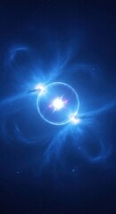 Fototapeta premium A celestial background illustrating deep devotion and unwavering spiritual conviction using shades of sapphire and azure, light, hope, heavenly