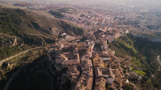  Aerial view of Cuenca in Castilla La Mancha Spain