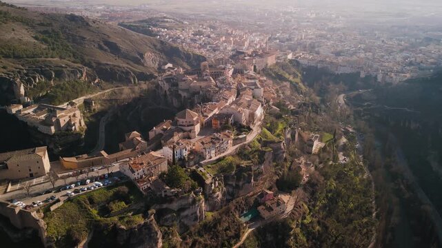 Aerial view of the city of Cuenca in Spain
