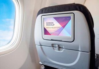 Airplane Seat Screen Mockup Cabin Window