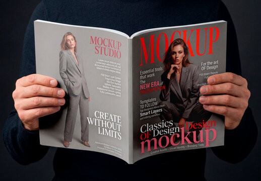 Open Book Mockup In Hands