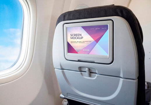 Airplane Seat Screen Mockup Cabin Window