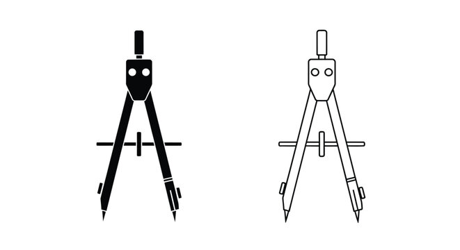 Precision drafting compass tools Vector