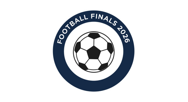 Football Finals 2026 Logo Design with Soccer Ball.