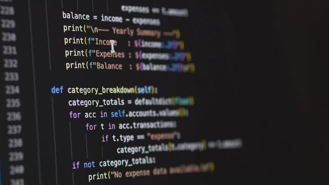 Vibe coding session with ai assistant visible on screen displaying source code. Programming workflow reflects automation, digital innovation and modern software development process.