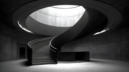 Obraz premium Spiral staircase in modern architecture
