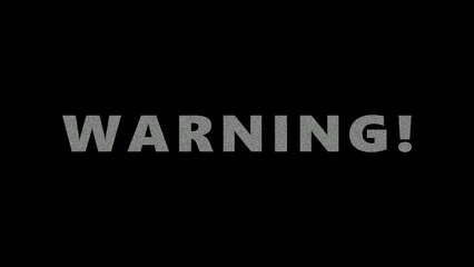 Obraz premium Gray warning sign on black background text
