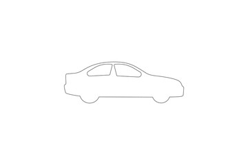 Car icon continuous line art of a modern sedan vector illustration
