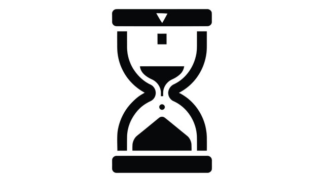 Egg timer sand hourglass icon for cooking time measurement kitchen utensil black and white minimalist vector illustration