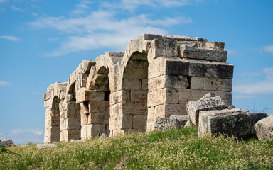 Ruins of Laodikeia Antik Kenti in Denizli, Turkey, featuring ancient architecture, stone structures, and scenic historical landscape in the Aegean region.