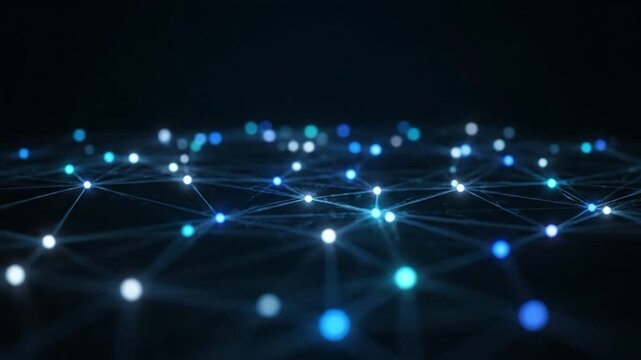 Stunning network visualization with glowing blue connections
