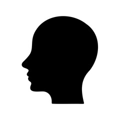 Human head silhouette in profile on a white background representing thought and identity Vector, illustration