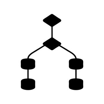 A visual representation of a decision point leading to parallel processes or data structures Vector, illustration